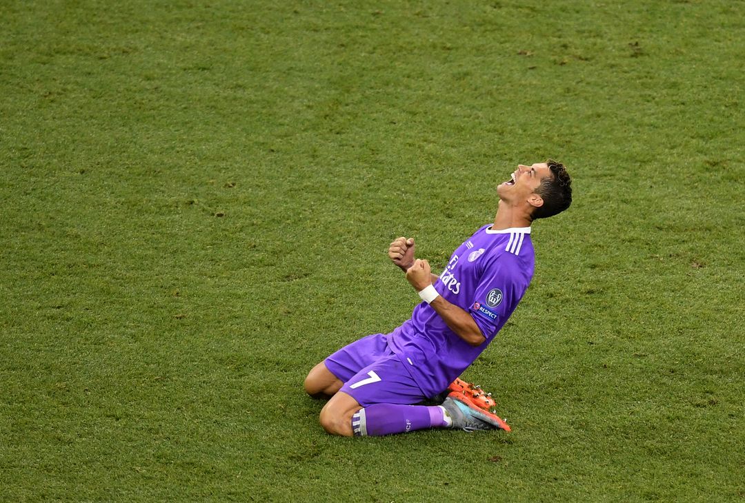  CARDIFF, WALES - JUNE 03:  Cristiano Ronaldo of Real Madrid celerbrates victory after the UEFA Champions League Final between Juventus and Real Madrid at National Stadium of Wales on June 3, 2017 in Cardiff, Wales.  (Photo by Michael Regan/Getty Images) 