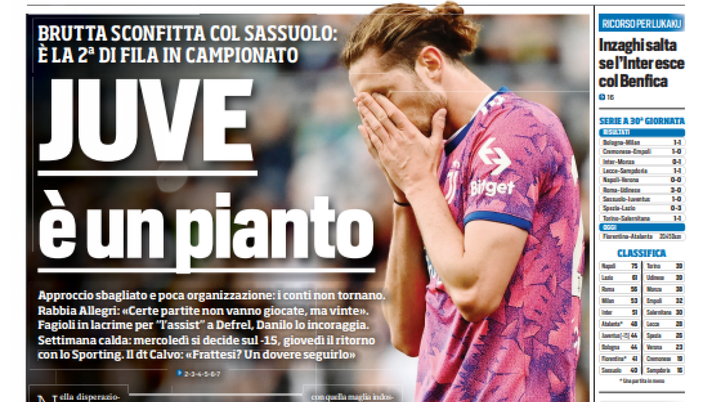 EDICOLA / TS: Inzaghi salta se esce col Benfica. Ricorso per Lukaku EDICOLA / TS: Inzaghi salta se esce col Benfica. Ricorso per Lukaku - immagine 1