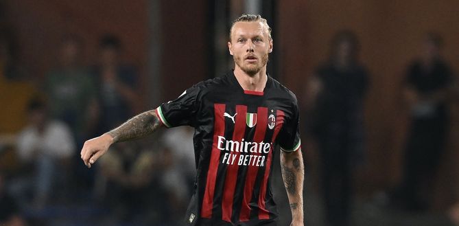 Simon Kjaer (difensore AC Milan) qui durante Sampdoria-Milan 1-2 (Serie A 2022-2023) | News (Getty Images) Simon Kjaer AC Milan Sampdoria-Milan 1-2 Serie A 2022-2023
