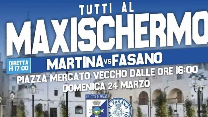 Fasano, niente tifosi ospiti al derby di Martina: tutti in piazza col maxischermo… - immagine 1
