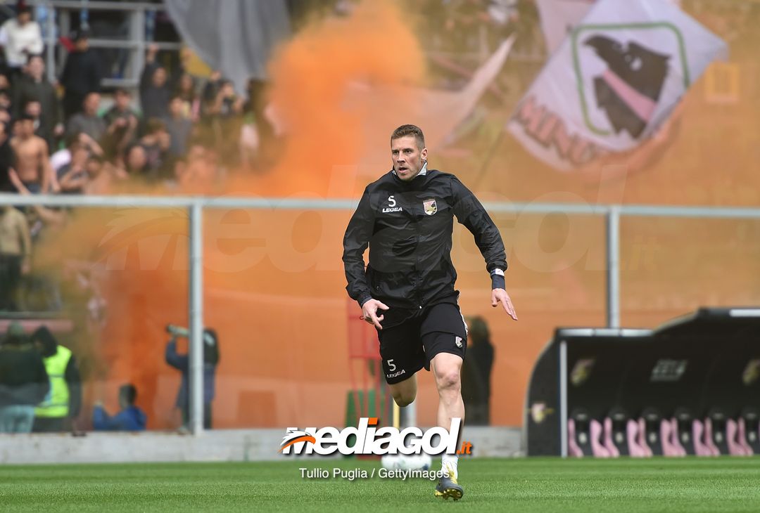  PALERMO, ITALY - MARCH 28: Slobodan Rajkovic of Palermo in action during a training session at Stadio Renzo Barbera on March 28, 2019 in Palermo, Italy. (Photo by Tullio M. Puglia/Getty Images) 