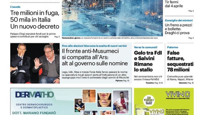 Prima Pagina, Giornale di Sicilia: “Palermo, un’occasione sprecata. Diesel alle stelle”  Prima Pagina