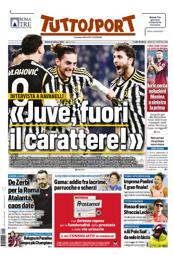 La Prima Pagina Il Corriere dello Sport 24-02-2024