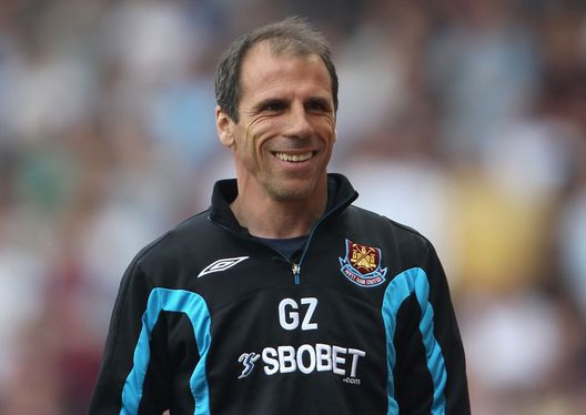 LONDON, ENGLAND - APRIL 24: West Ham United manager Gianfranco Zola smiles during the Barclays Premier League match between West Ham United and Wigan Athletic at the Boleyn Ground on April 24, 2010 in London, England. (Photo by Phil Cole/Getty Images) LONDON, ENGLAND - APRIL 24: West Ham United manager Gianfranco Zola smiles during the Barclays Premier League match between West Ham United and Wigan Athletic at the Boleyn Ground on April 24, 2010 in London, England. (Photo by Phil Cole/Getty Images)