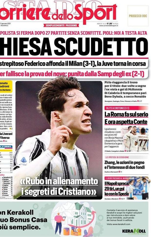 Corriere dello Sport, la prima pagina di oggi, giovedì 7 gennaio 2021 Corriere dello Sport, la prima pagina di oggi, giovedì 7 gennaio 2021
