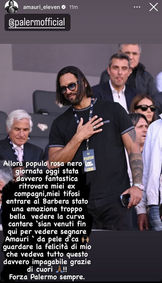 FOTO Palermo, Amauri: “Che emozione tornare al Barbera. Tifosi da pelle d’oca”- immagine 2