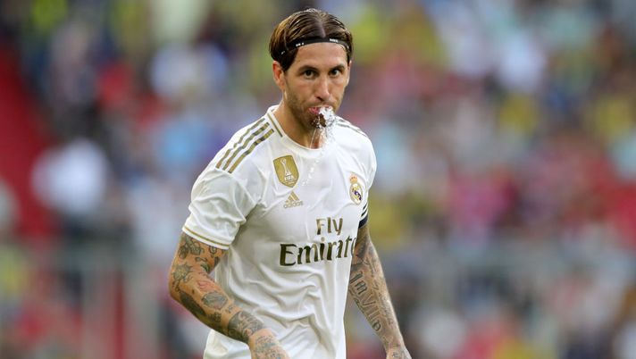 MUNICH, GERMANY - JULY 30: Sergio Ramos of Real Madrid is seen after the Audi cup 2019 semi final match between Real Madrid and Tottenham Hotspur at Allianz Arena on July 30, 2019 in Munich, Germany. (Photo by Alexander Hassenstein/Getty Images for AUDI) MUNICH, GERMANY - JULY 30: Sergio Ramos of Real Madrid is seen after the Audi cup 2019 semi final match between Real Madrid and Tottenham Hotspur at Allianz Arena on July 30, 2019 in Munich, Germany. (Photo by Alexander Hassenstein/Getty Images for AUDI)