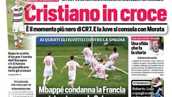 Prima Pagina, Corriere dello Sport: “Cristiano in croce. Italia, il piano per fermare Lukaku“
