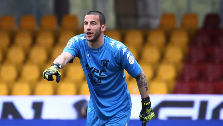 BENEVENTO, ITALY - APRIL 03: Lorenzo Montipò of Benevento  during the Serie A match between Benevento Calcio and Parma Calcio at Stadio Ciro Vigorito on April 03, 2021 in Benevento, Italy. (Photo by Maurizio Lagana/Getty Images) 