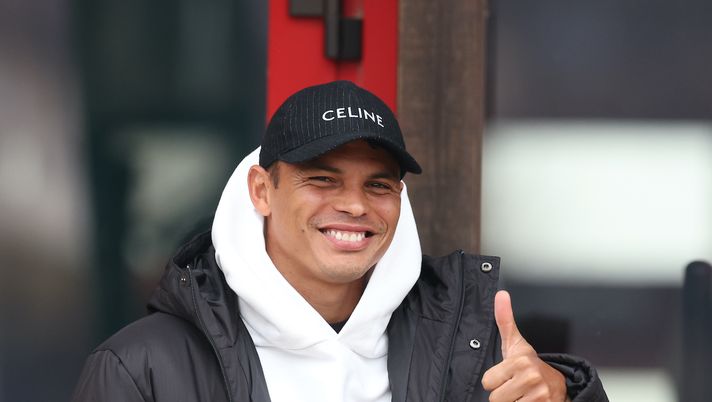 Thiago Silva AC Milan allenamento Milanello