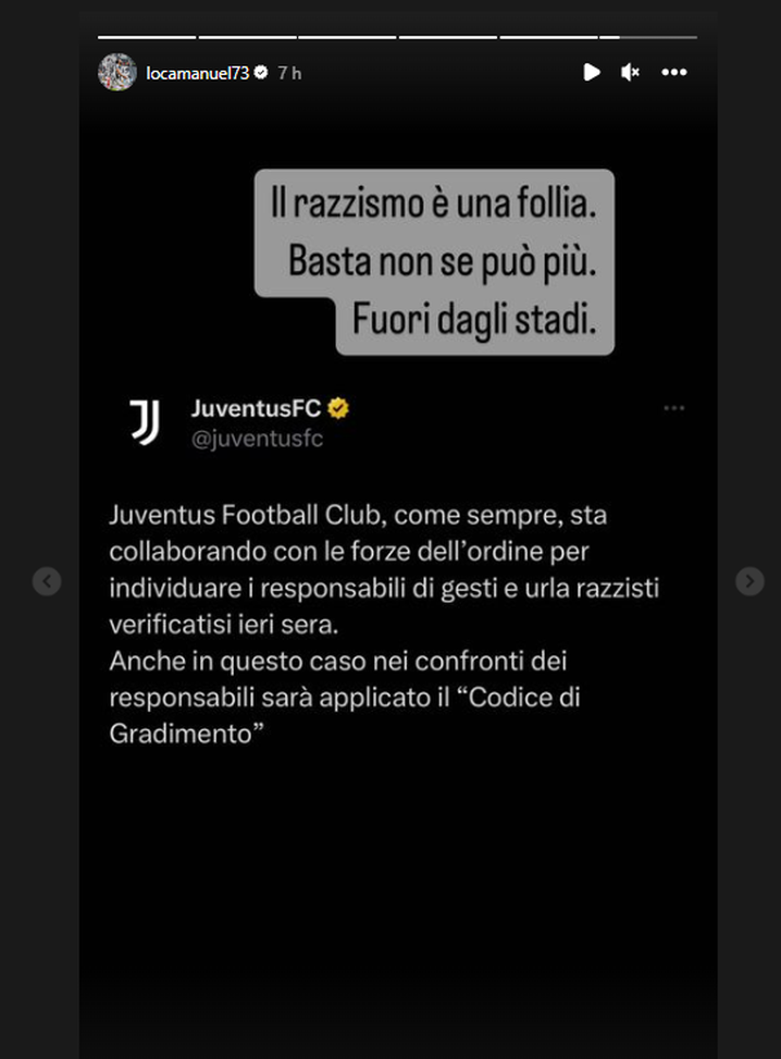 Lukaku bersagliato dai tifosi della Juve, Locatelli: “Il razzismo è follia”- immagine 2