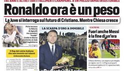 Prima Pagina, Corriere dello Sport: “Ronaldo ora è un peso. Fuori anche Messi, è la fine di un’era”