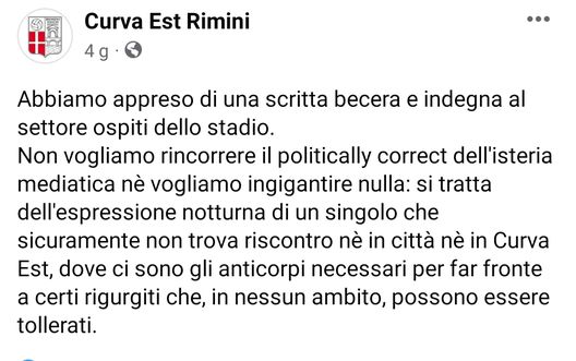 Striscione becero, individuo isolato: gli ultras Rimini condannano la scritta anti-Cesena- immagine 3
