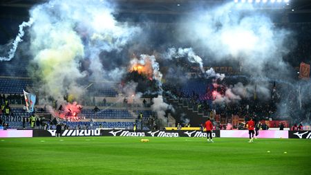 ROME, ITALY - JANUARY 10: A general view during the Coppa Italia match between SS Lazio and AS Roma at Stadio Olimpico on January 10, 2024 in Rome, Italy. (Photo by Marco Rosi - SS Lazio/Getty Images)