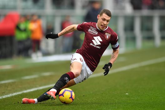  TURIN, ITALY - FEBRUARY 23: Andrea Belotti of Torino FC in action during the Serie A match between Torino FC and Atalanta BC at Stadio Olimpico di Torino on February 23, 2019 in Turin, Italy. (Photo by Valerio Pennicino/Getty Images) 