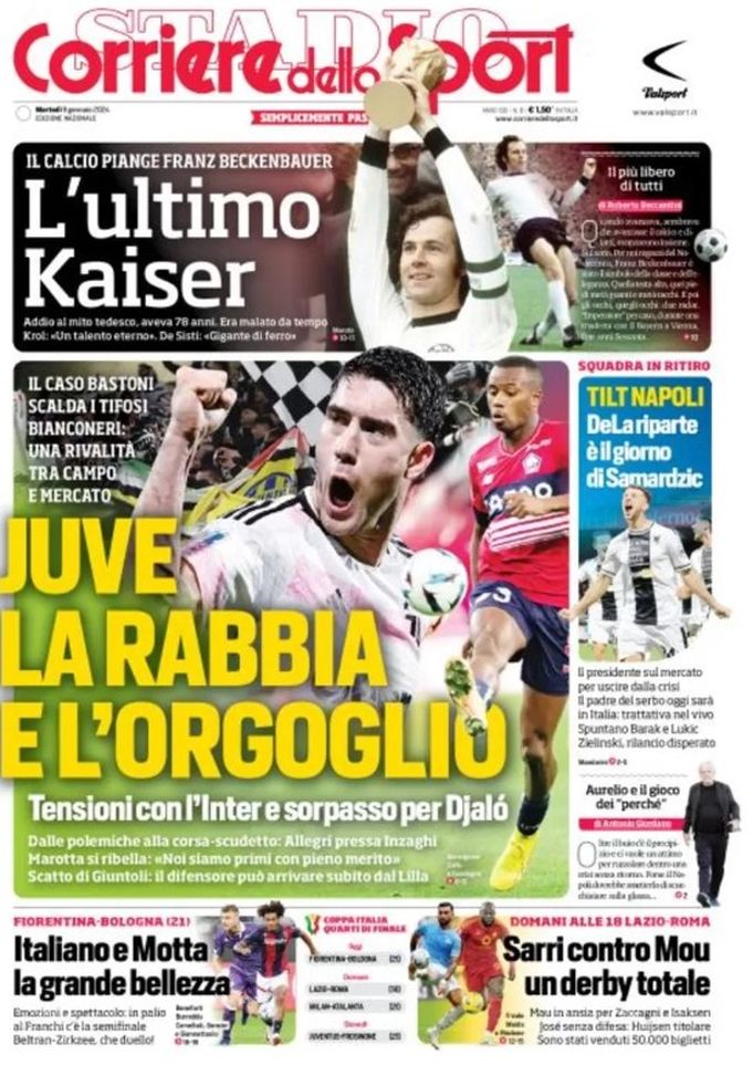 EDICOLA / CdS: Juve, la rabbia e l’orgoglio. Tensioni con l’Inter e sorpasso per Djalo - immagine 1