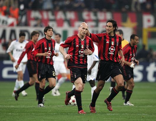  6 aprile 2005, Milan-Inter 2-0 in Champions League: esulta Jaap Stam per il suo gol (credits: GETTY Images) 