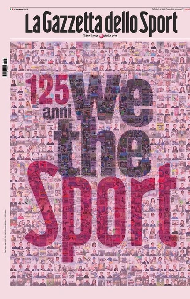 Prima Pagina, La Gazzetta dello Sport: “125 anni, we are the sport!” Prima Pagina, La Gazzetta dello Sport: “125 anni, we are the sport!”