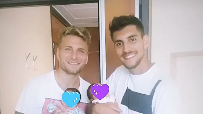 Camilla Pellegrini e Mattia Immobile con i rispettivi papà Camilla Pellegrini e Mattia Immobile con i rispettivi papà