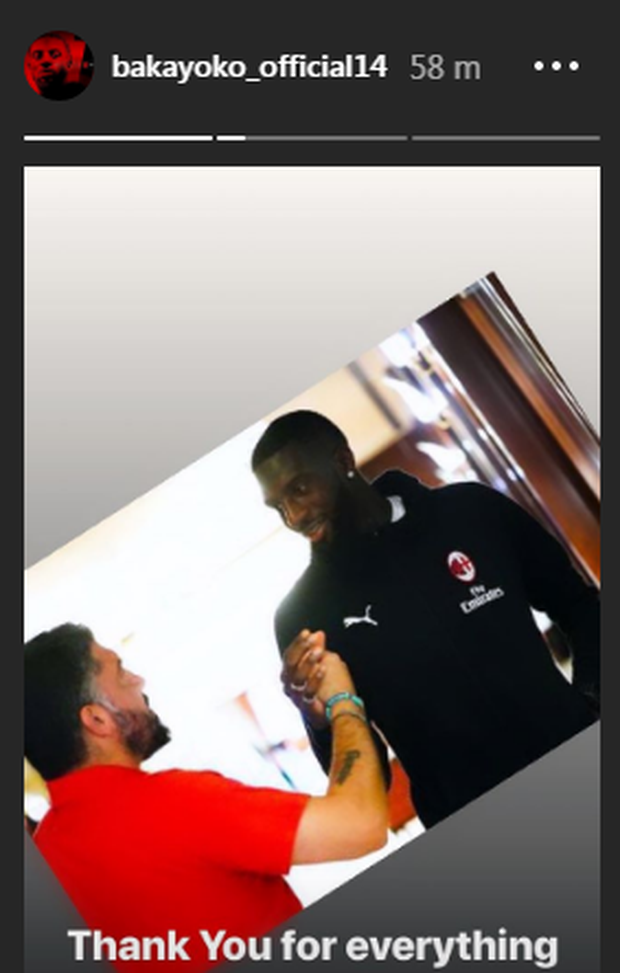 Instagram Stories Bakayoko, il saluto a Gattuso Instagram Stories Bakayoko, il saluto a Gattuso