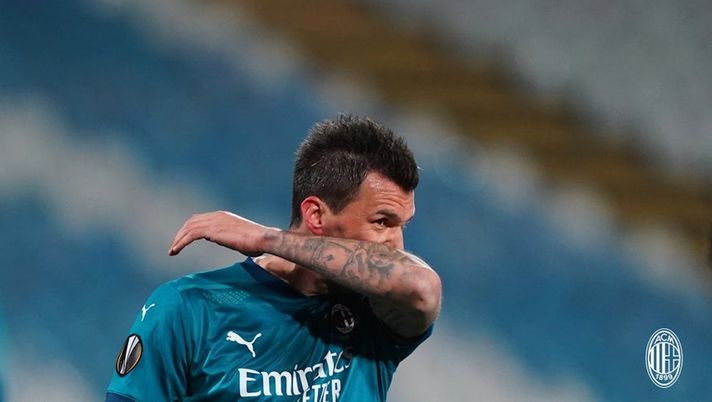 Mario Mandzukic (attaccante AC Milan), qui durante Stella Rossa-Milan (Europa League 2020-2021) | News (acmilan.com) 