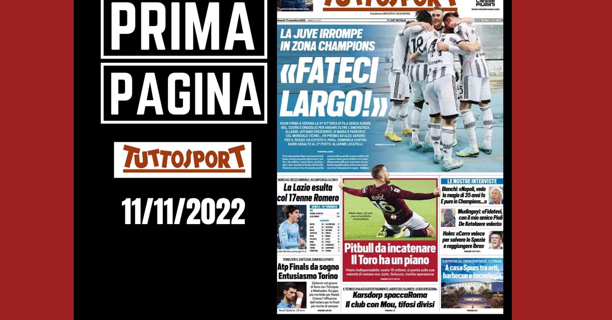 Prima Pagina Tuttosport: “Fateci Largo!”. Juve In Zona Champions ...