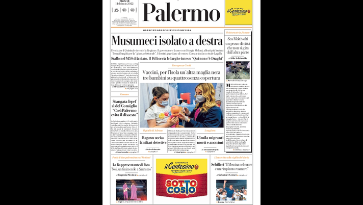 Prima Pagina, La Repubblica-Palermo: “Musumeci isolato a destra” - immagine 1