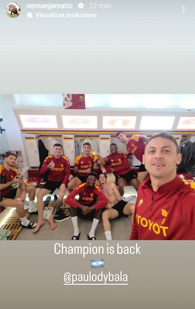 Roma, Matic e compagni festeggiano Dybala: “Il campione è tornato”- immagine 2