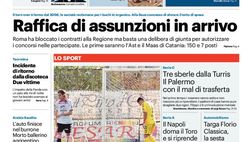 Prima Pagina, Giornale di Sicilia: “Raffica di assunzioni in arrivo”