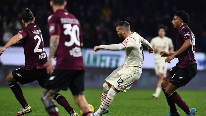 Salernitana-Milan 2-2, stagione 2021-2022. Rebic segna il gol del pareggio (getty images)