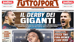 Prima Pagina, Tuttosport: “Goduria al Cuadrado. Il derby dei giganti”