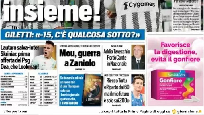 EDICOLA TS – Lautaro salva-Inter. Skriniar: prima offerta del PSG - immagine 1