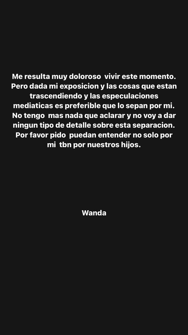 Wanda Nara si separa da Mauro Icardi: “Momento doloroso, non ho altro da chiarire”- immagine 2