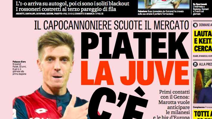 Clamoroso Piatek! La Gazzetta: “La Juve è pronta a prenderlo: via alla trattativa” - immagine 1