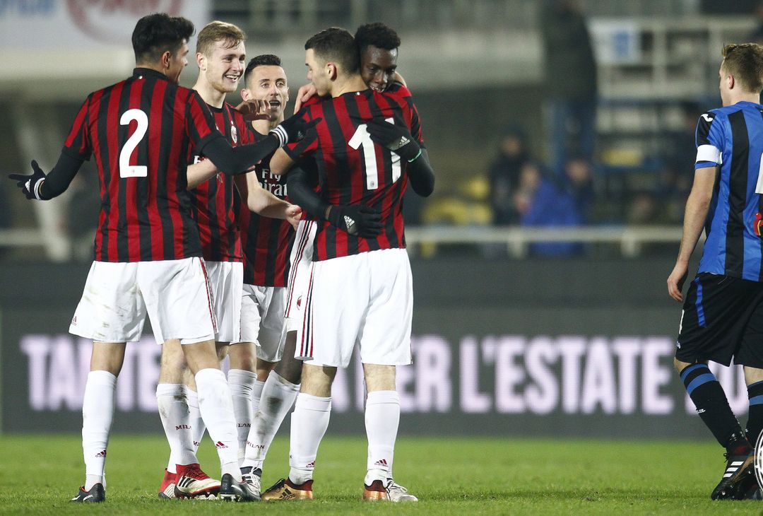 Un'esultanza del Milan Primavera