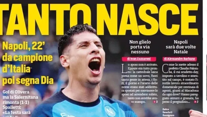 IL NAPOLI SUI MEDIA – Le prime pagine dei giornali di oggi 1 maggio 2023 - immagine 1