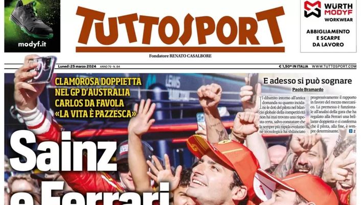 PRIMA PAGINA TUTTOSPORT OGGI