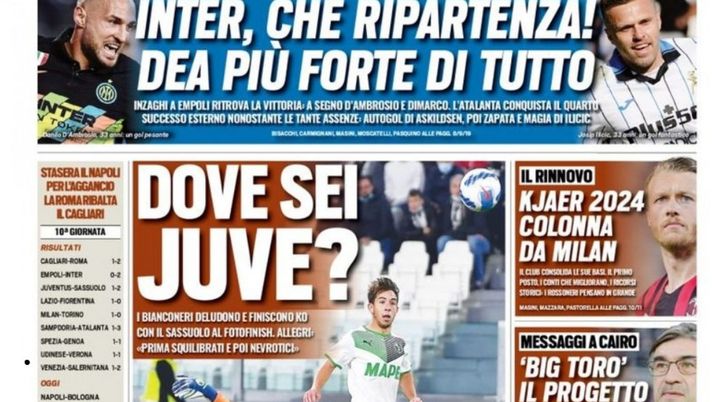 EDICOLA / TS: “Inter, che ripartenza. Inzaghi a Empoli ritrova la vittoria” EDICOLA / TS: “Inter, che ripartenza. Inzaghi a Empoli ritrova la vittoria” - immagine 1