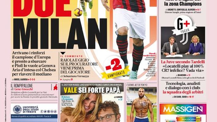 Prima Pagina, La Gazzetta dello Sport: “Uno due Milan. Inzaghi patti chiari” 