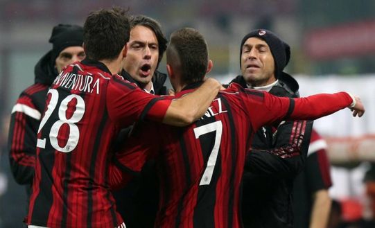 L'esultanza del Milan con mister Inzaghi (fonte: gazzetta.it) L'esultanza del Milan con mister Inzaghi (fonte: gazzetta.it)