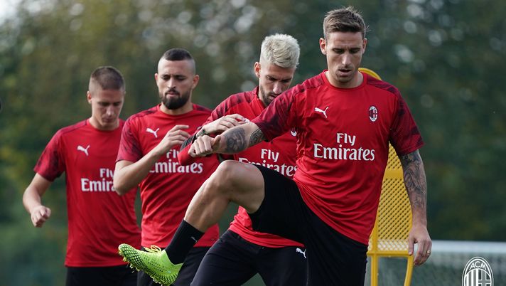 Un'immagine dell'allenamento del Milan a Milanello (credits: acmilan.com) 