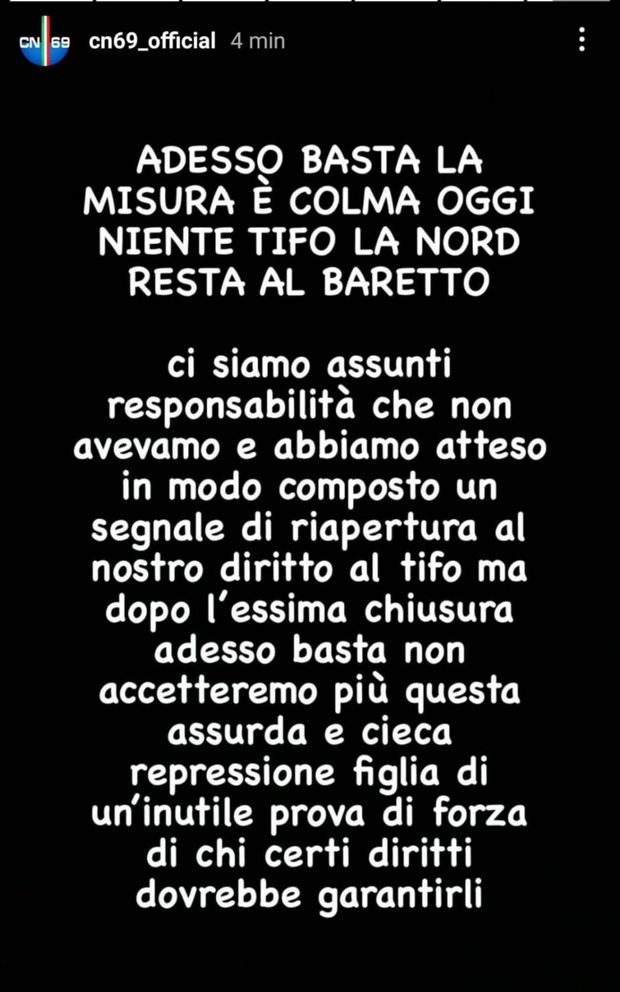 Inter-Genoa, la protesta della Curva Nord: “Adesso basta, la misura è colma: oggi niente tifo”- immagine 3