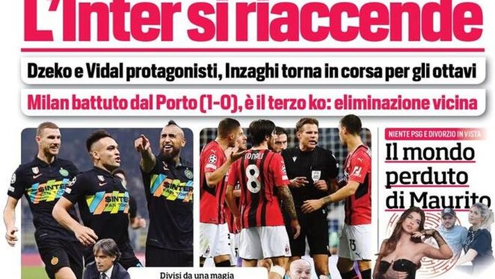 EDICOLA CDS / Champions, l’Inter si riaccende. Dzeko e Vidal protagonisti - immagine 1