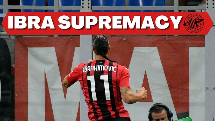 Zlatan Ibrahimovic (attaccante AC Milan) in gol durante Milan-Lazio 2-0 (Serie A 2021-2022) | News (Getty Images) 