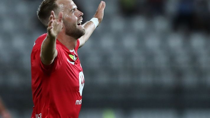 MONZA, ITALY - AUGUST 07: Christian Gytkjaer of AC Monza celebrates his goal during the Coppa Italia match between AC Monza and Frosinone Calcio at Stadio Brianteo on August 07, 2022 in Monza, Italy. (Photo by Marco Luzzani/Getty Images) Monza, Gytkjaer: “Siamo felici di affrontare avversari come il Napoli” - immagine 1