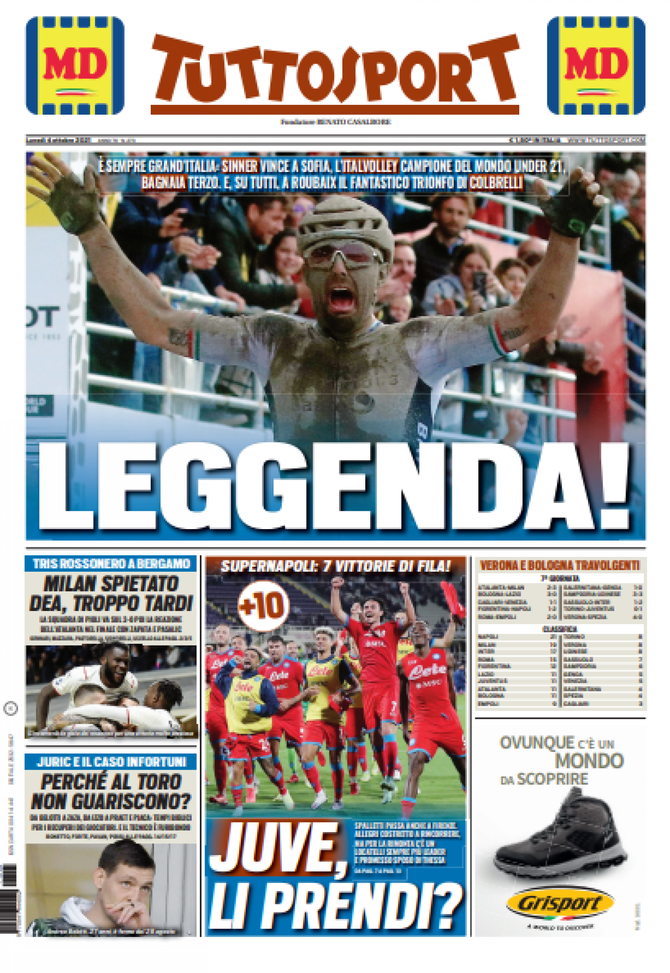 Prima Pagina, Tuttosport: “Leggenda! Juve, li prendi? Perché al Toro non guariscono?” - immagine 1