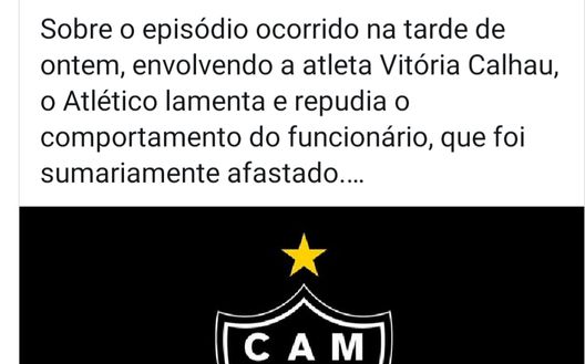 Il comunicato di scuse dell'Atletico Mineiro Il comunicato di scuse dell'Atletico Mineiro