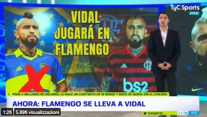 In Argentina confermano: “Vidal, pre-contratto col Flamengo firmato. Ora visite” - immagine 1