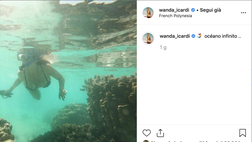 VIDEO / Wanda Nara, tuffo nelle acque dell’oceano alle prese con lo snorkeling