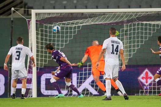  GERMOGLI PH: 13 AGOSTO 2021 FIRENZE STADIO ARTEMIO FRANCHI COPPA ITALIA FIORENTINA VS COSENZA NELLA FOTO GOL ED ESULTANZA VALHOVIC 